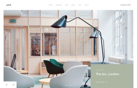 Yard Joomla template Home Page in White Darkblue Style