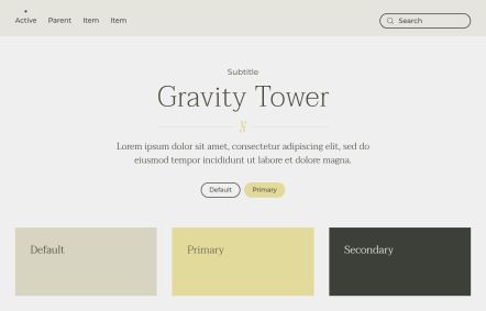 Gravity Tower Joomla template UI Elements in Light Yellow Style