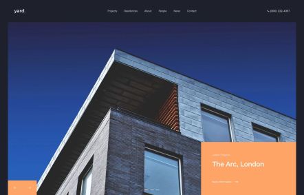 Yard Joomla template Home Page in Dark Orange Style