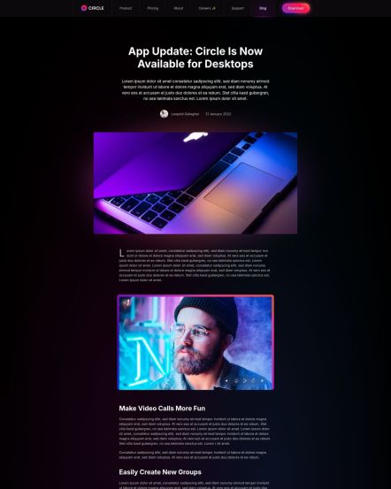 Circle Joomla template Post Layout