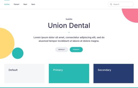 Union Dental Joomla template UI Elements in White Turquoise Style