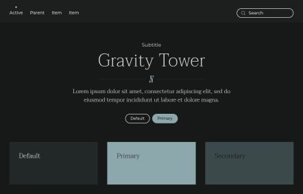 Gravity Tower Joomla template UI Elements in Dark Blue Style