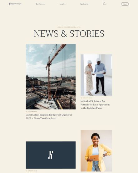 Gravity Tower Joomla template Post Index Layout