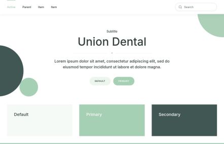 Union Dental Joomla template UI Elements in White Lightgreen Style