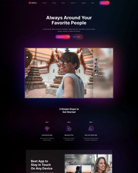 Circle Joomla template Home Layout