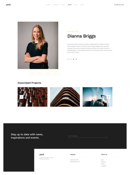 Yard Joomla template Person Layout