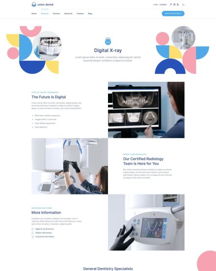 Union Dental Joomla template Service Post Layout