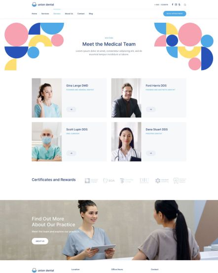 Union Dental Joomla template Doctors Layout