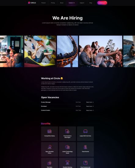 Circle Joomla template Careers Layout