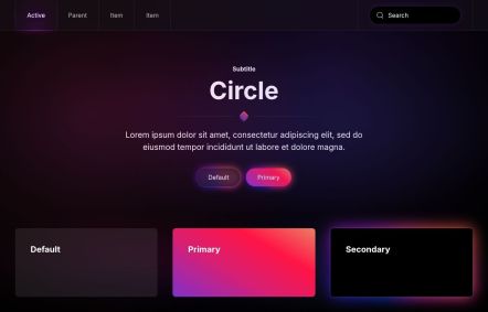 Circle Joomla template UI Elements in Default Style