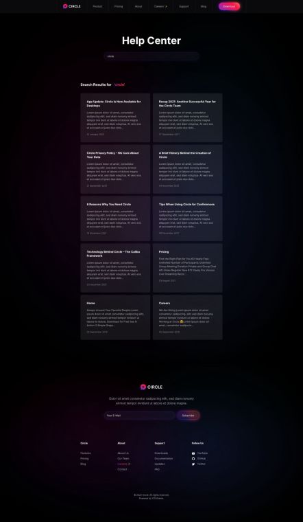 Circle Joomla template Search Layout