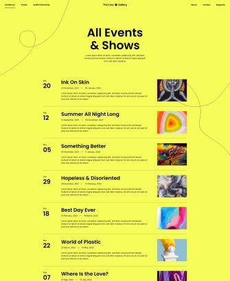 Exhibition Index Layout