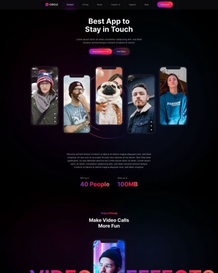 Circle Joomla template Features Layout