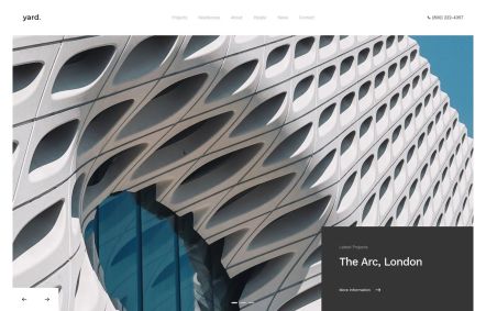 Yard Joomla template Home Page in White Blue Style