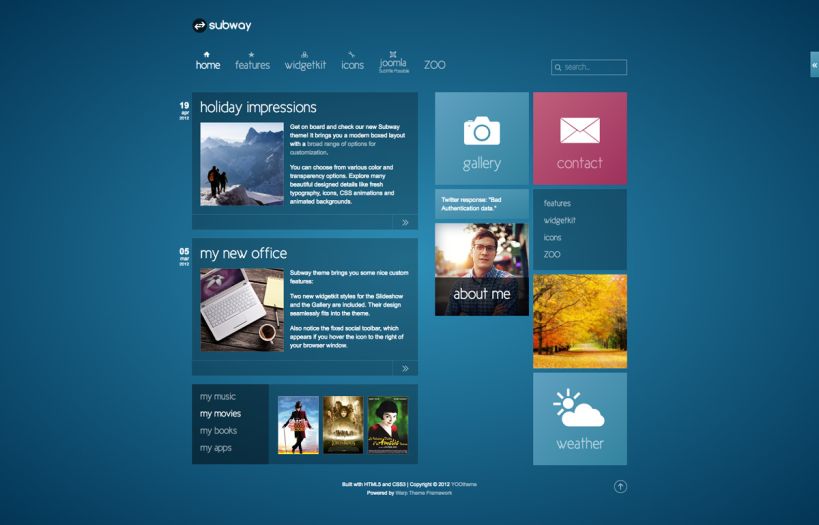Subway Joomla Template