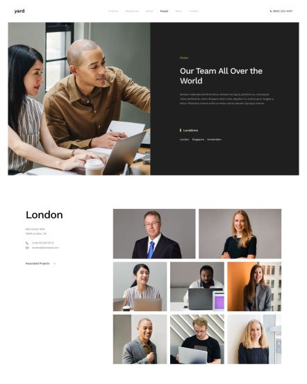 Yard Joomla template Team Layout