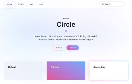 Circle Joomla template UI Elements in White Purple Style