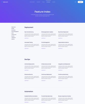 Feature Index Layout