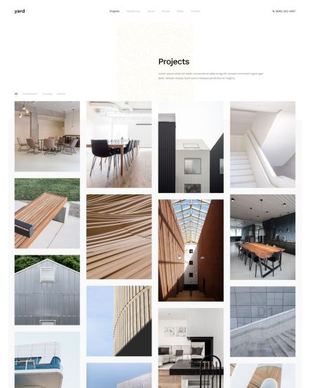 Yard Joomla template Projects Layout