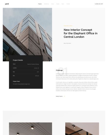 Yard Joomla template Case Study Layout