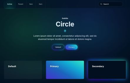 Circle Joomla template UI Elements in Dark Turquoise Style