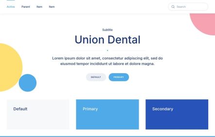 Union Dental Joomla template UI Elements in Default Style
