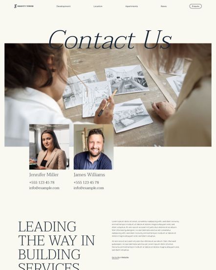 Gravity Tower Joomla template Contact Layout
