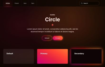 Circle Joomla template UI Elements in Black Orange Style