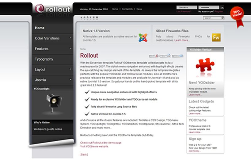 Rollout Joomla Template