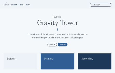 Gravity Tower Joomla template UI Elements in Light Blue Style