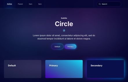 Circle Joomla template UI Elements in Dark Blue Style