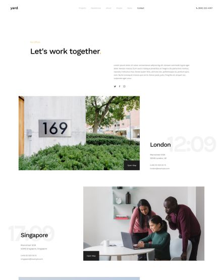 Yard Joomla template Contact Layout