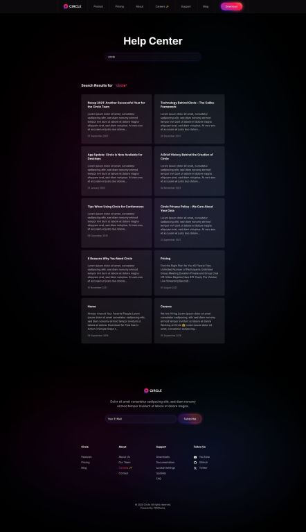 Circle Joomla template Search Layout