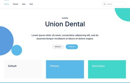 Union Dental Joomla template UI Elements in White Lightblue Style