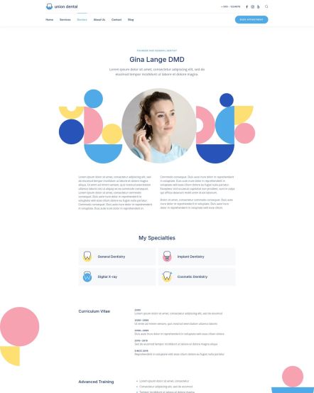 Union Dental Joomla template Doctor Post Layout