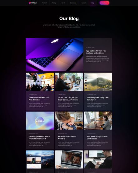 Circle Joomla template Post Index Layout
