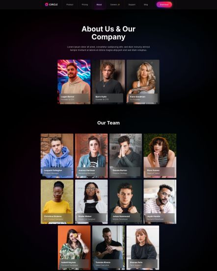 Circle Joomla template About Layout