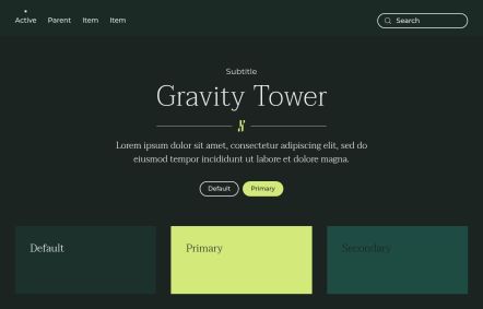 Gravity Tower Joomla template UI Elements in Dark Green Style