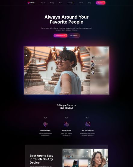 Circle Joomla template Home Layout