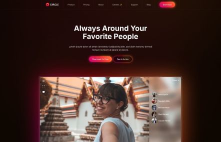 Circle Joomla template Home Page in Black Orange Style