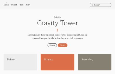 Gravity Tower Joomla template UI Elements in Light Red Style