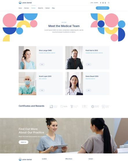Union Dental Joomla template Doctors Layout