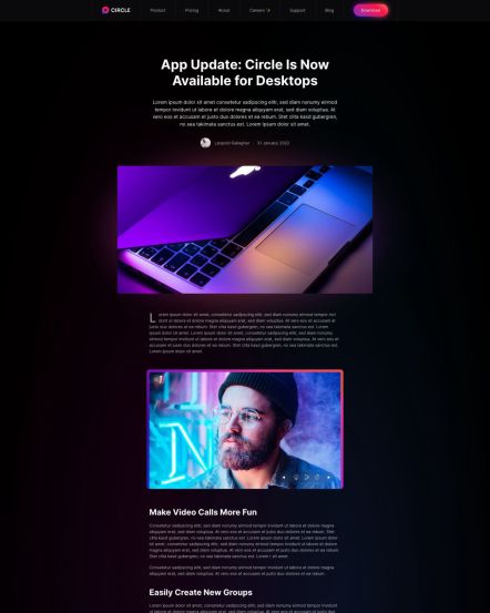 Circle Joomla template Post Layout