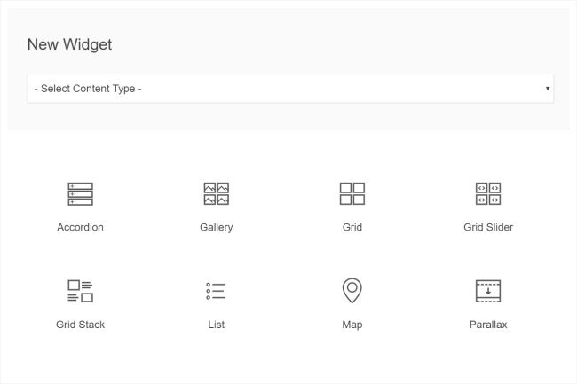 Widgetkit User Interface for Creating Widgets