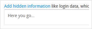 Hide information if you need to