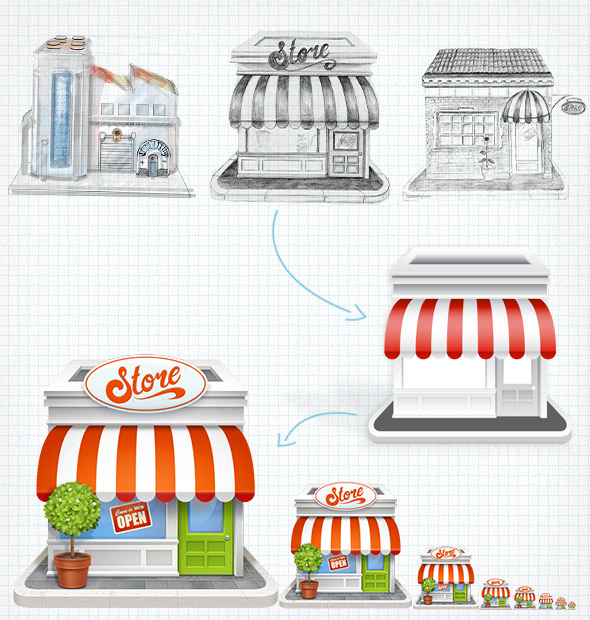 Scribble of the Buildings Icon Set