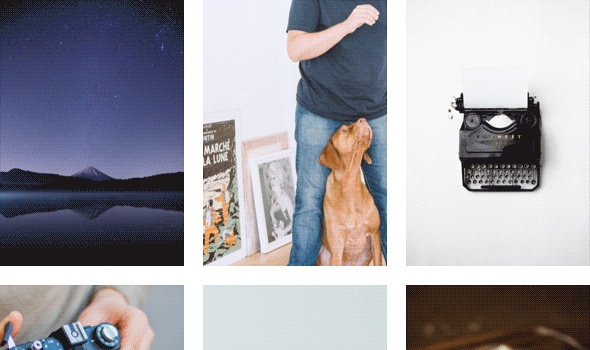 Parallax mode for grid and gallery element