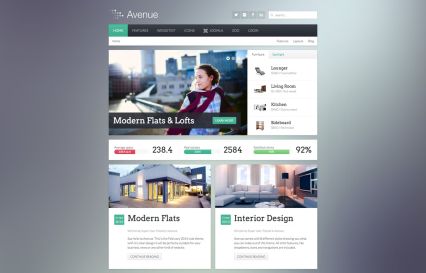 Avenue Joomla Template Turquoise Style