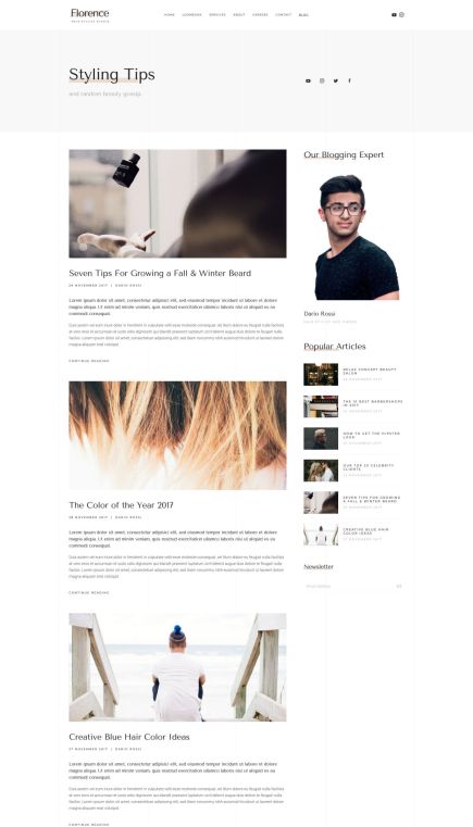 Florence Joomla Template Index Layout