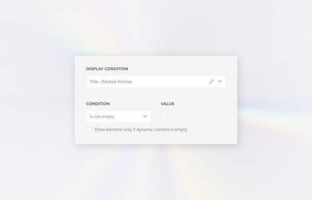 Display Conditions